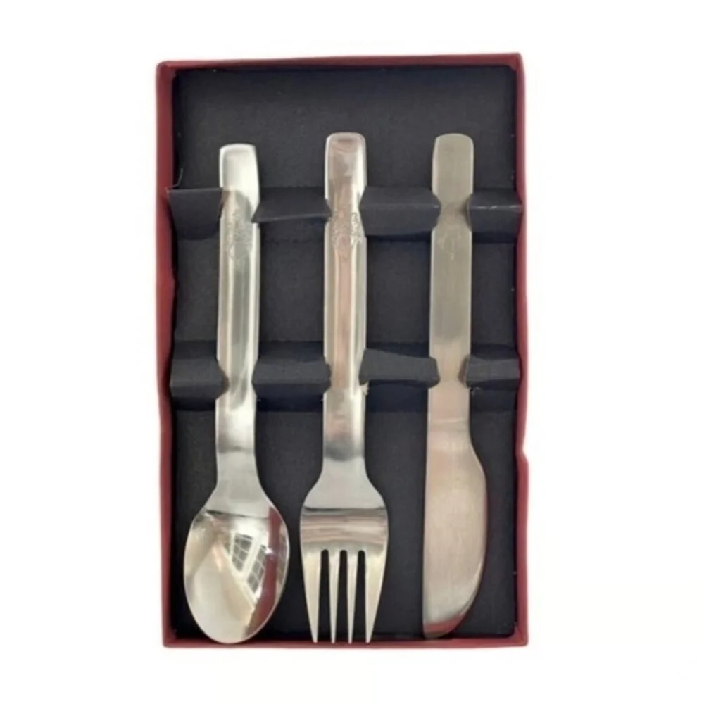 Vintage Stelton Dumbo Kids Silverware Set Stainless Steel Denmark 3pc Boxed New